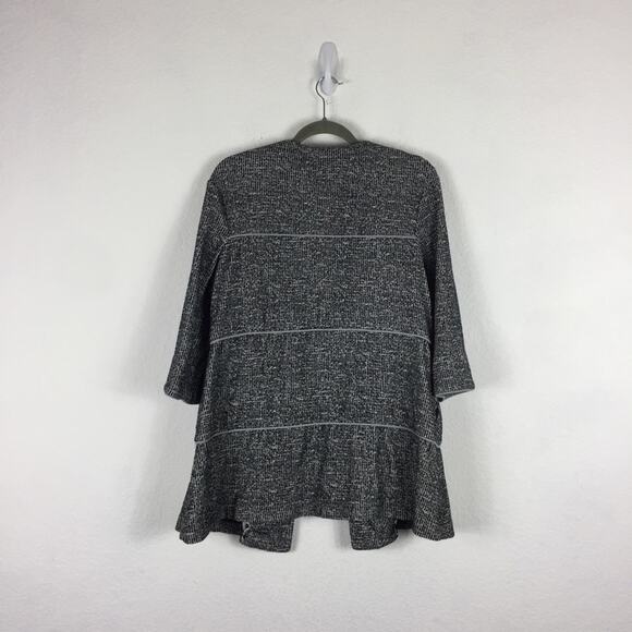 CAbi Adios The Times Black Jacket Medium Textured Knit Mid Length Chic #5299 - Picture 12 of 13